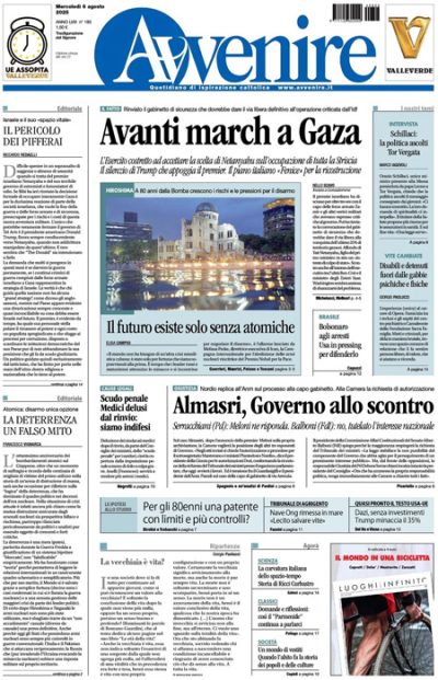 Prima pagina Avvenire