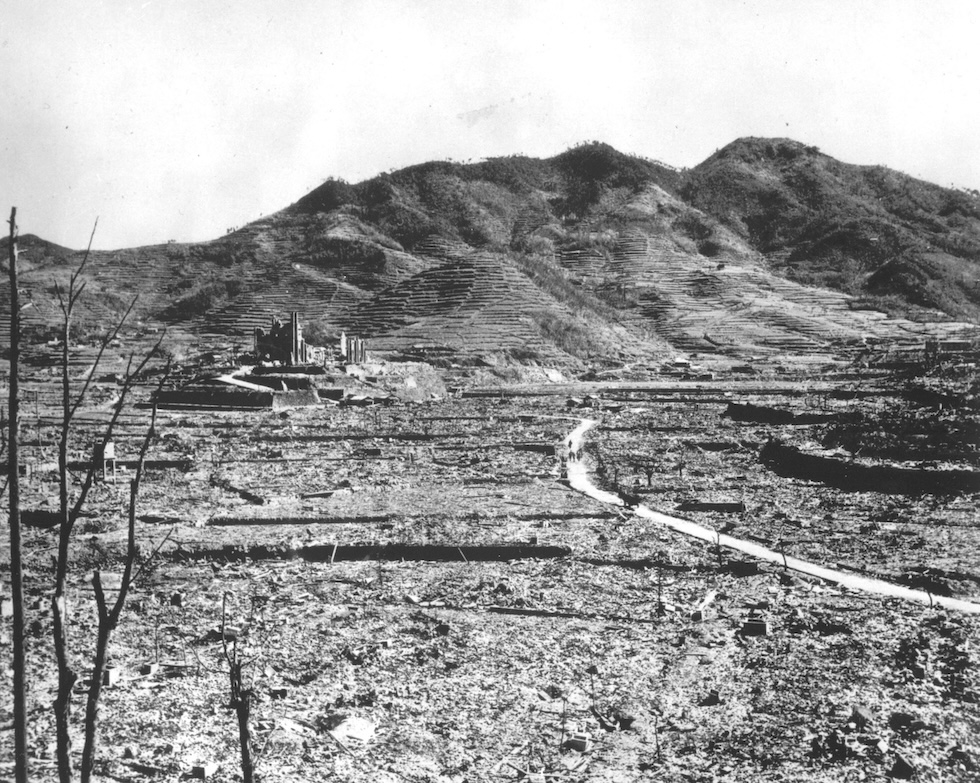 Nagasaki dopo la bomba atomica, nel 1945