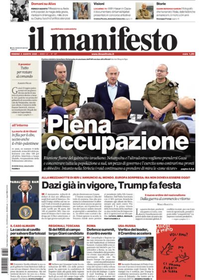 Prima pagina Il Manifesto