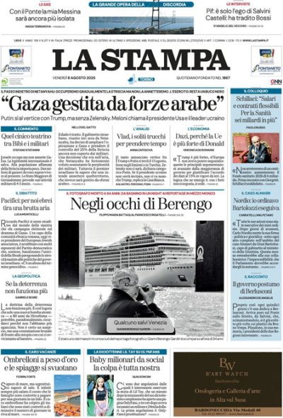 Prima pagina La Stampa