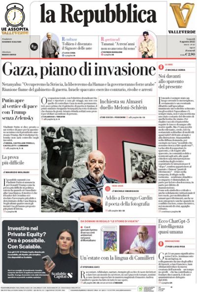 Prima pagina La Repubblica