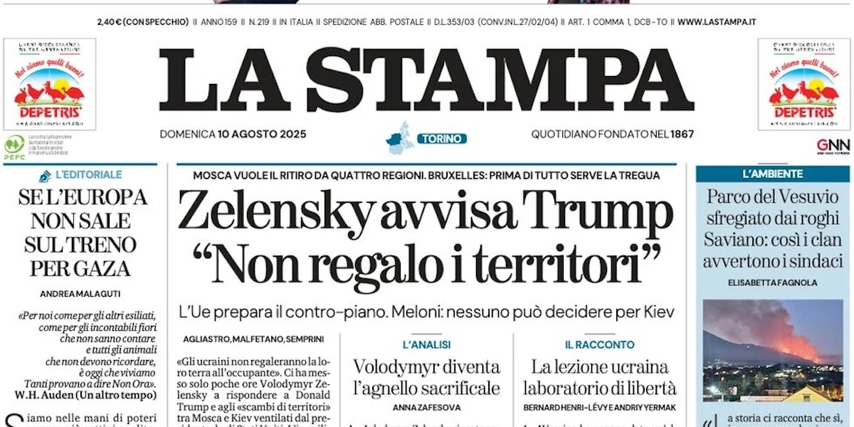Le prime pagine di oggi