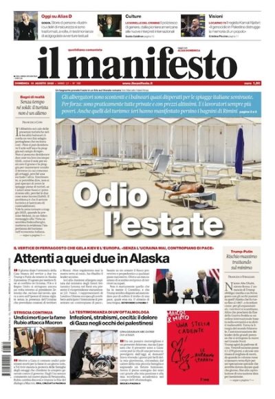 Prima pagina Il Manifesto