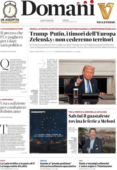 Prima pagina Domani