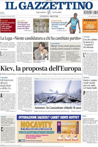 Prima pagina Il Gazzettino
