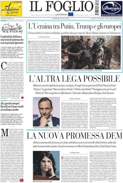 Prima pagina Il Foglio