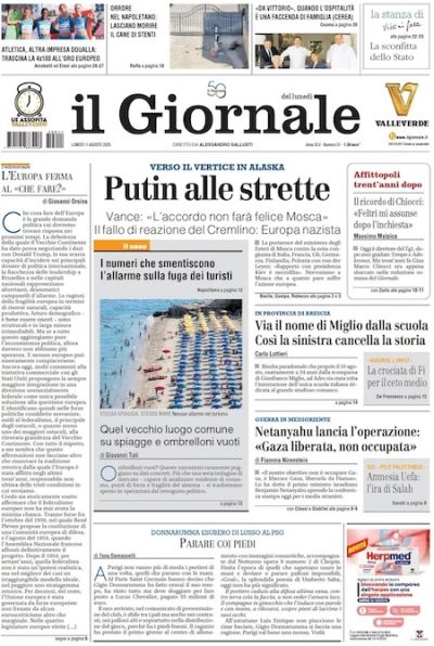 Prima pagina Il Giornale