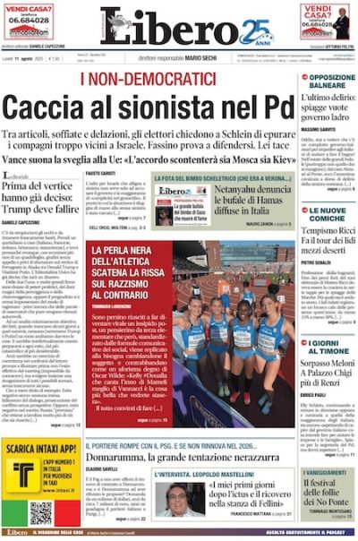 Prima pagina Libero