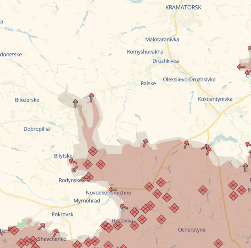 Un particolare della mappa di DeepState