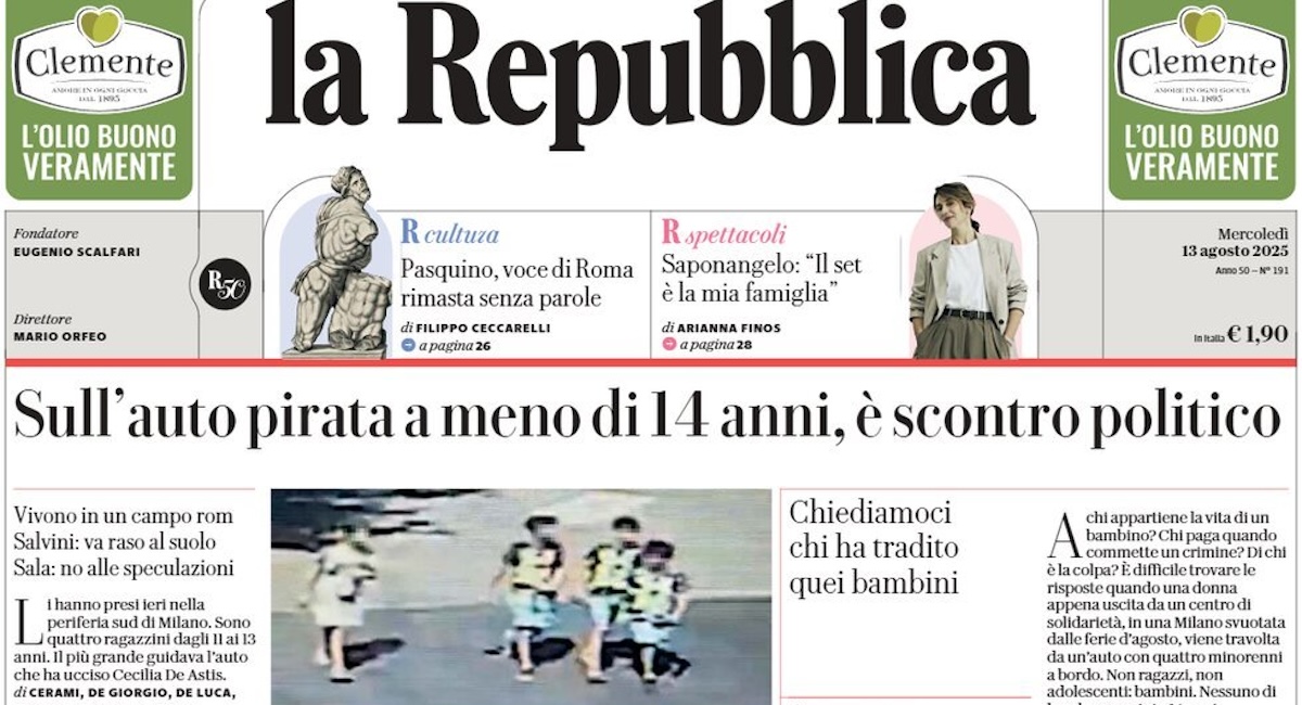 Le prime pagine di oggi
