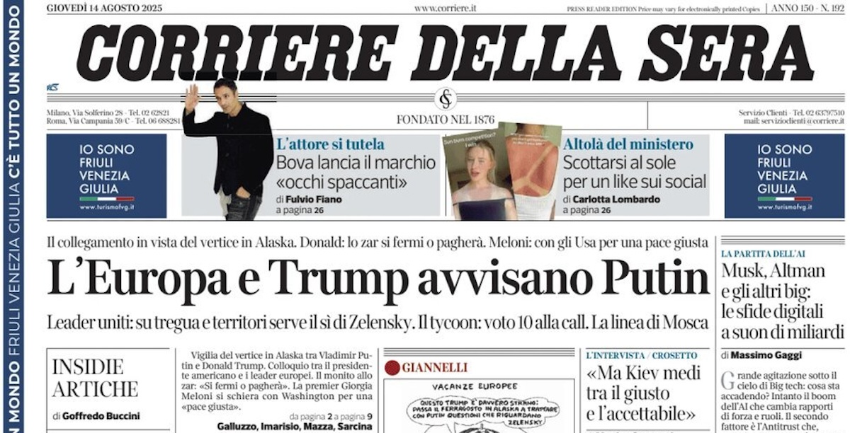 Le prime pagine di oggi