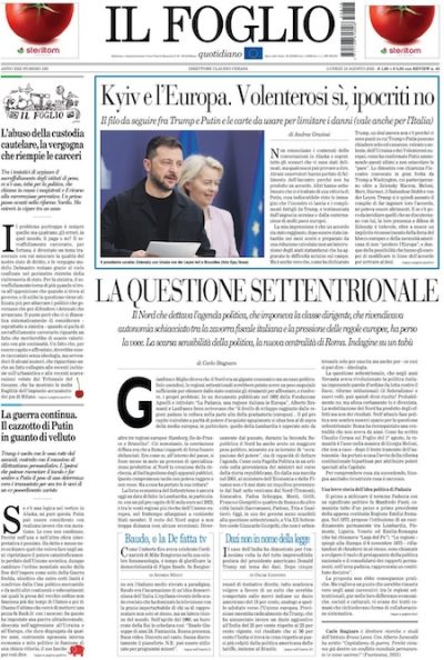 Prima pagina Il Foglio