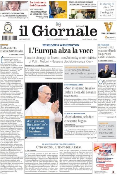 Prima pagina Il Giornale