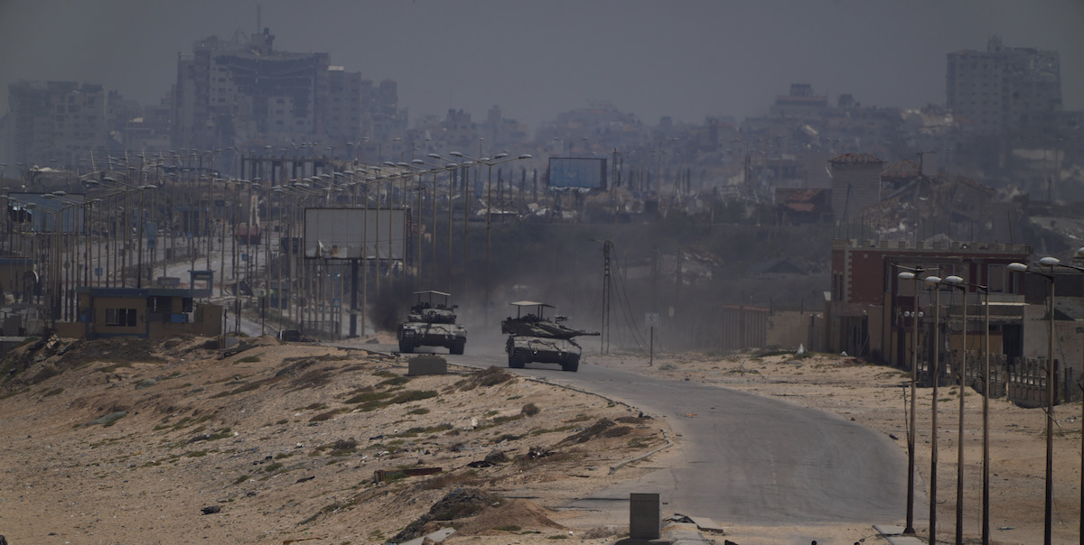 Carri armati israeliani nella Striscia di Gaza, maggio 2025