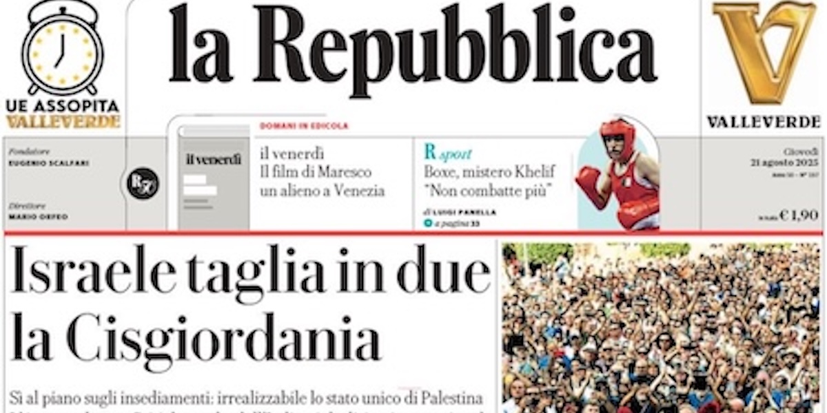 Le prime pagine di giovedì 21 agosto 2025