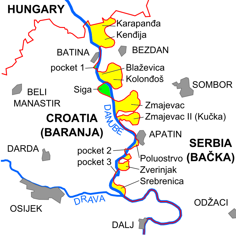 Il confine tra Serbia e Croazia sul Danubio
