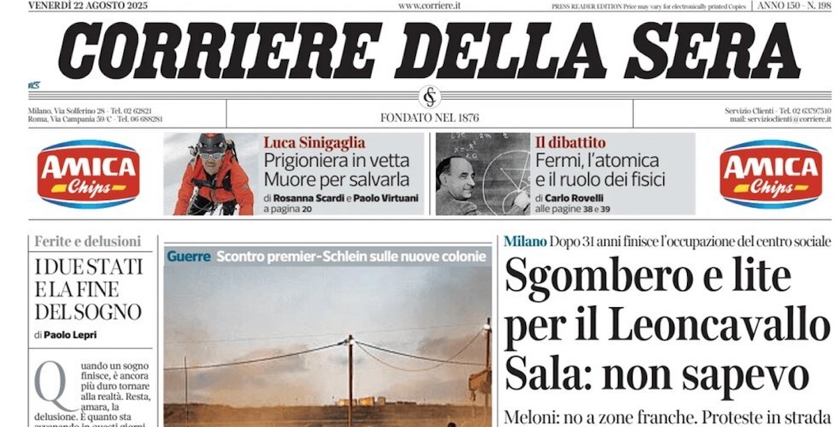 Le prime pagine di oggi