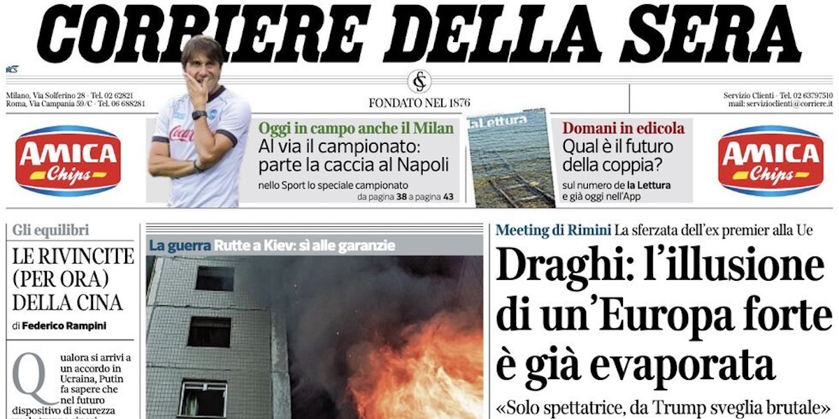 Le prime pagine di oggi