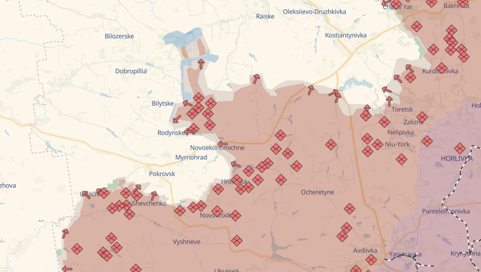 Uno screenshot della mappa di DeepState del 23 agosto