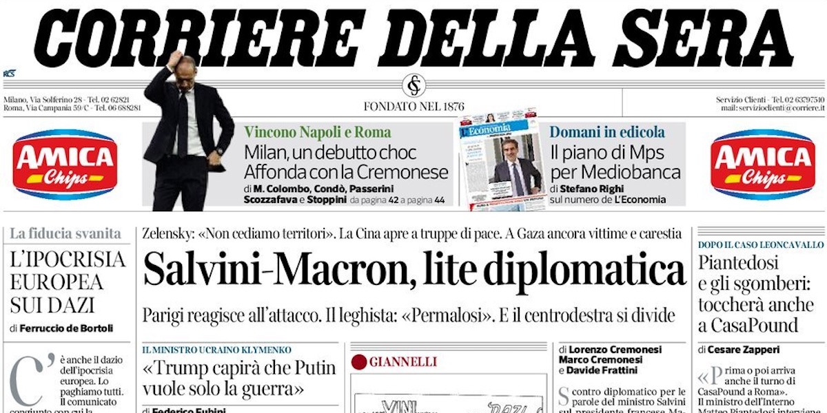 Le prime pagine di oggi