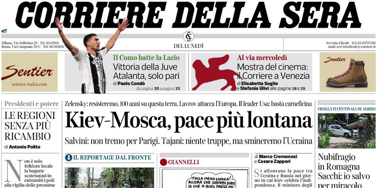 Le prime pagine di oggi