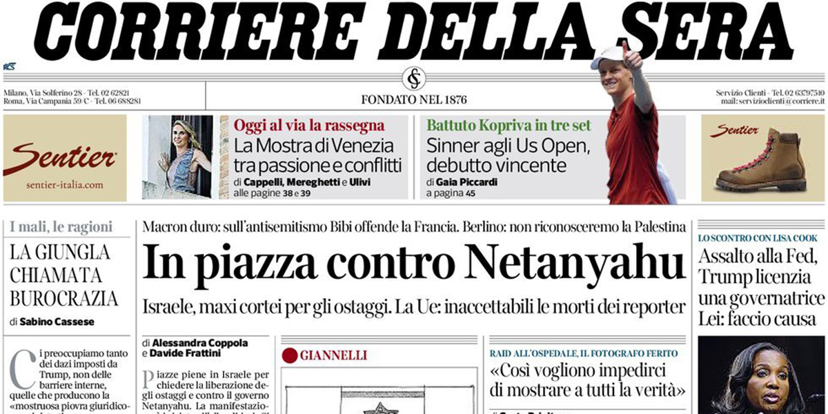 Le prime pagine di oggi