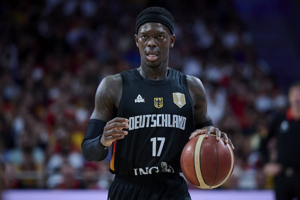 Dennis Schröder durante una partita di preparazione per gli Europei, 21 agosto 2025 (Photo by Borja B. Hojas/Getty Images)