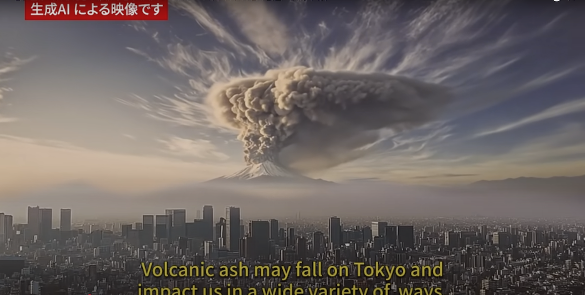Leggi l'articolo: Il video fatto con l’AI dalla città di Tokyo per mostrare le conseguenze di una possibile eruzione del Monte Fuji