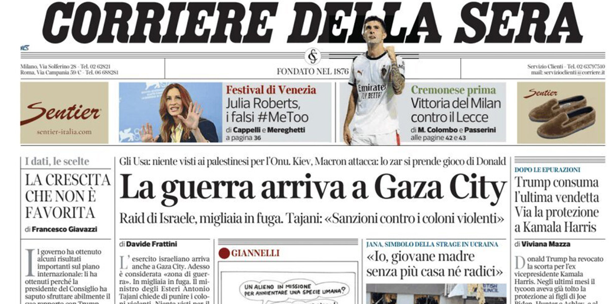 Le prime pagine di oggi