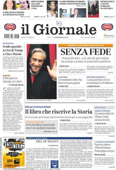 Prima pagina Il Giornale