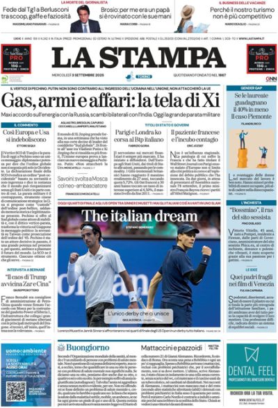 Prima pagina La Stampa