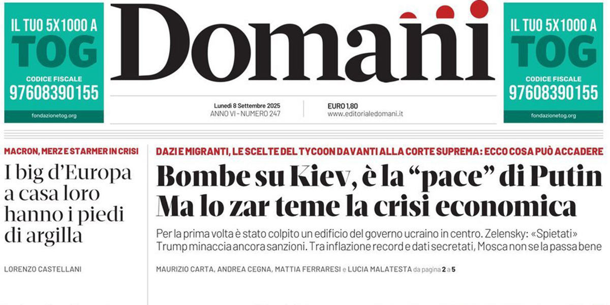 Le prime pagine di oggi