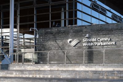 La sede del parlamento gallese, il Senedd, a Cardiff, il 2 settembre