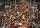 La manifestazione indipendentista per la “Diada”, la giornata di festa della Catalogna che cade ogni 11 settembre. Secondo gli organizzatori hanno partecipato 27mila persone, nonostante il movimento indipendentista sia in una fase di difficoltà politica