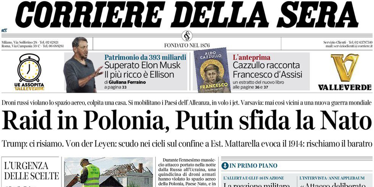 Le prime pagine di oggi