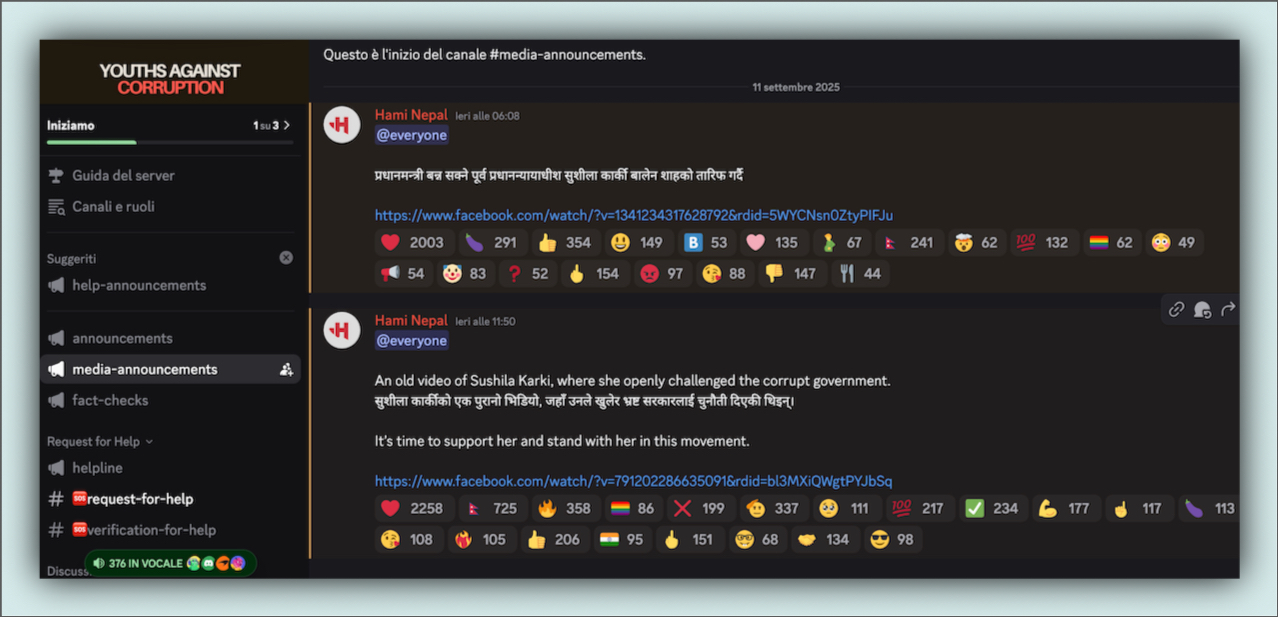 In Nepal il nuovo governo si discute su Discord