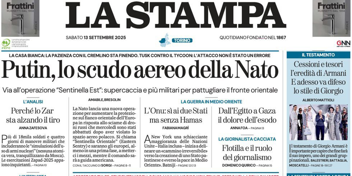 Le prime pagine di oggi