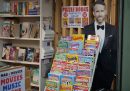 Un cartonato di Ryan Reynolds nel negozio di DVD di Rob Clarke al mercato coperto della città, il 3 settembre