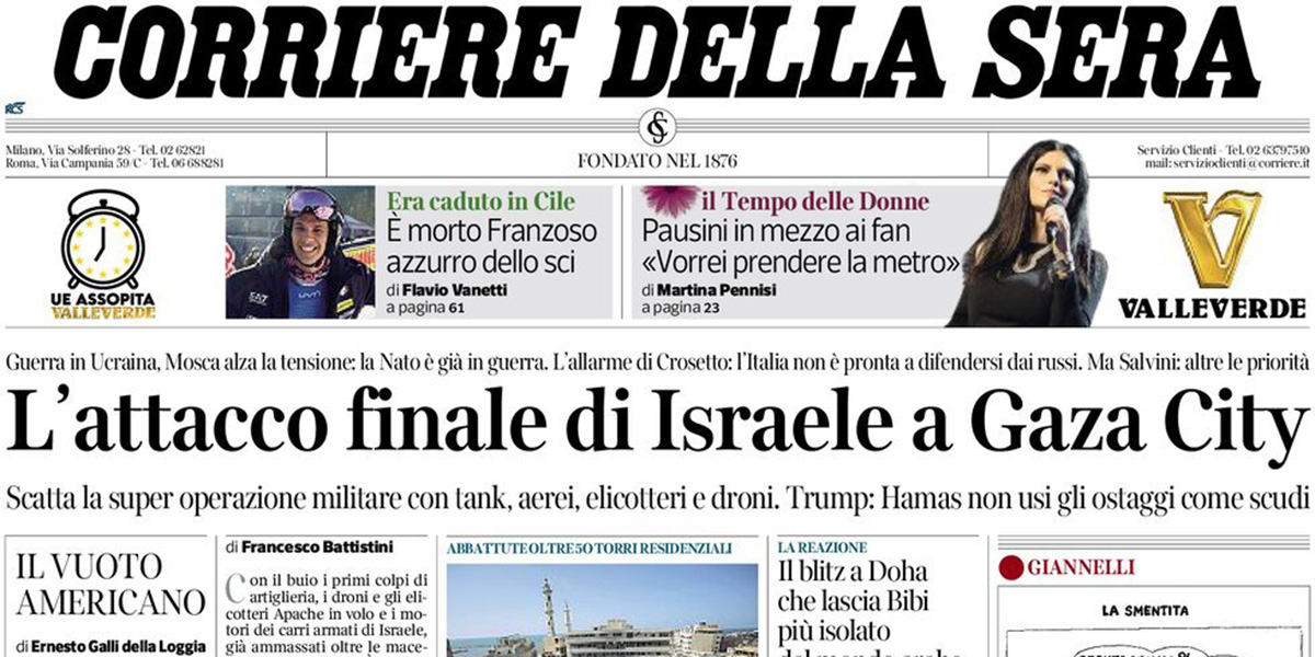 Le prime pagine di oggi