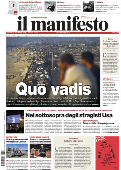 Prima pagina Il Manifesto