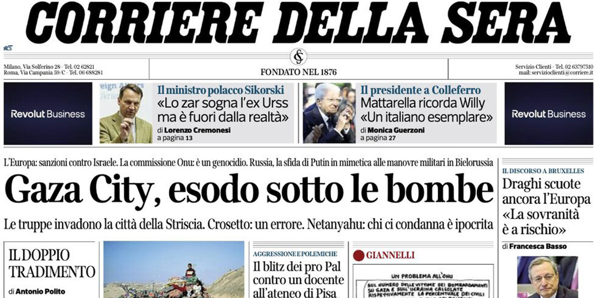 Le prime pagine di oggi