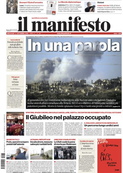 Prima pagina Il Manifesto