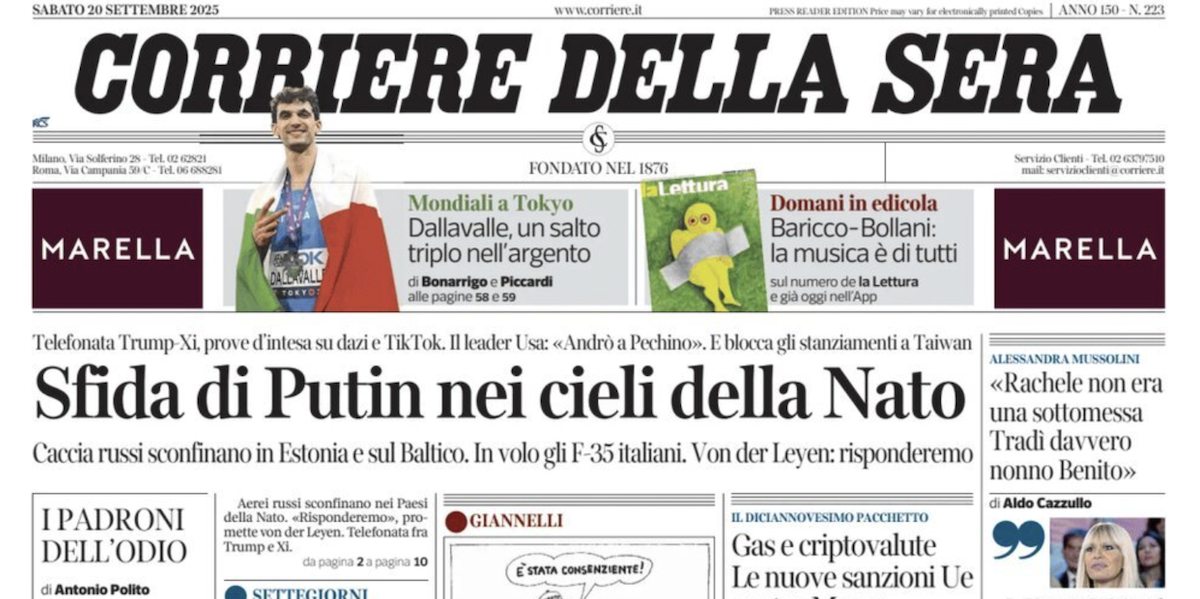 Le prime pagine di oggi
