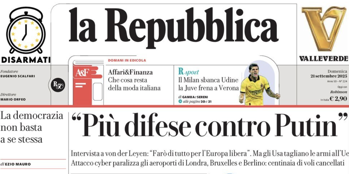 Le prime pagine di oggi