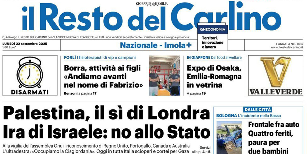 Le prime pagine di oggi