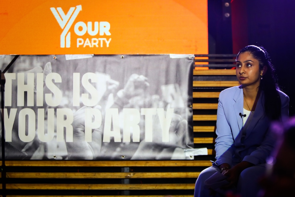 Zarah Sultana durante un evento di Your Party, a Londra il 12 settembre 