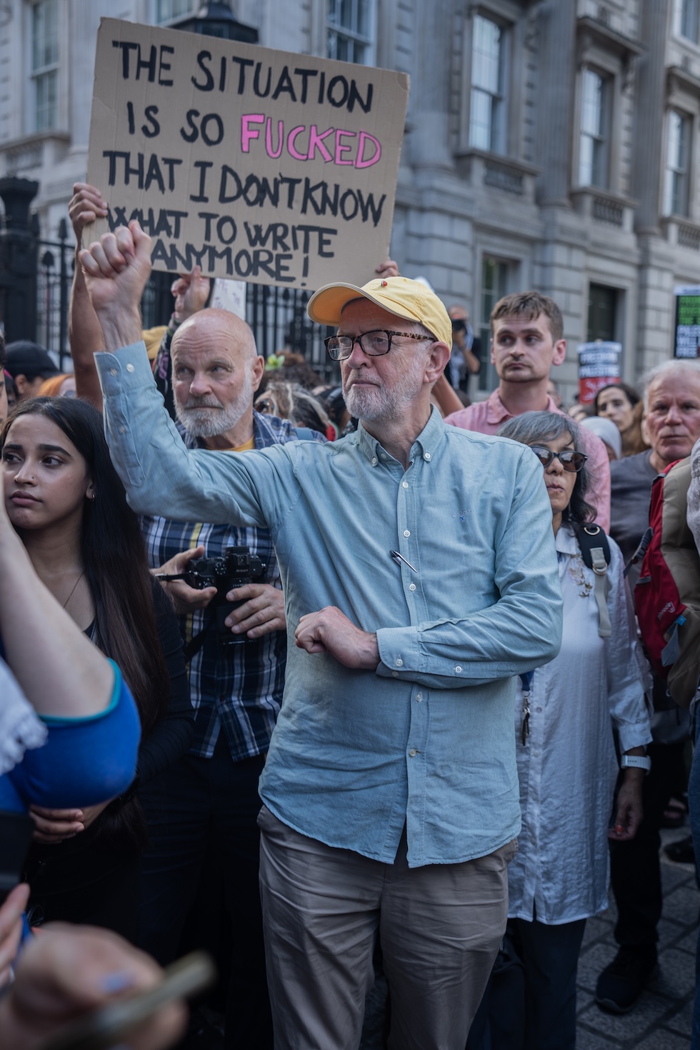 Jeremy Corbyn a una manifestazione per la Palestina dello scorso luglio a Londra