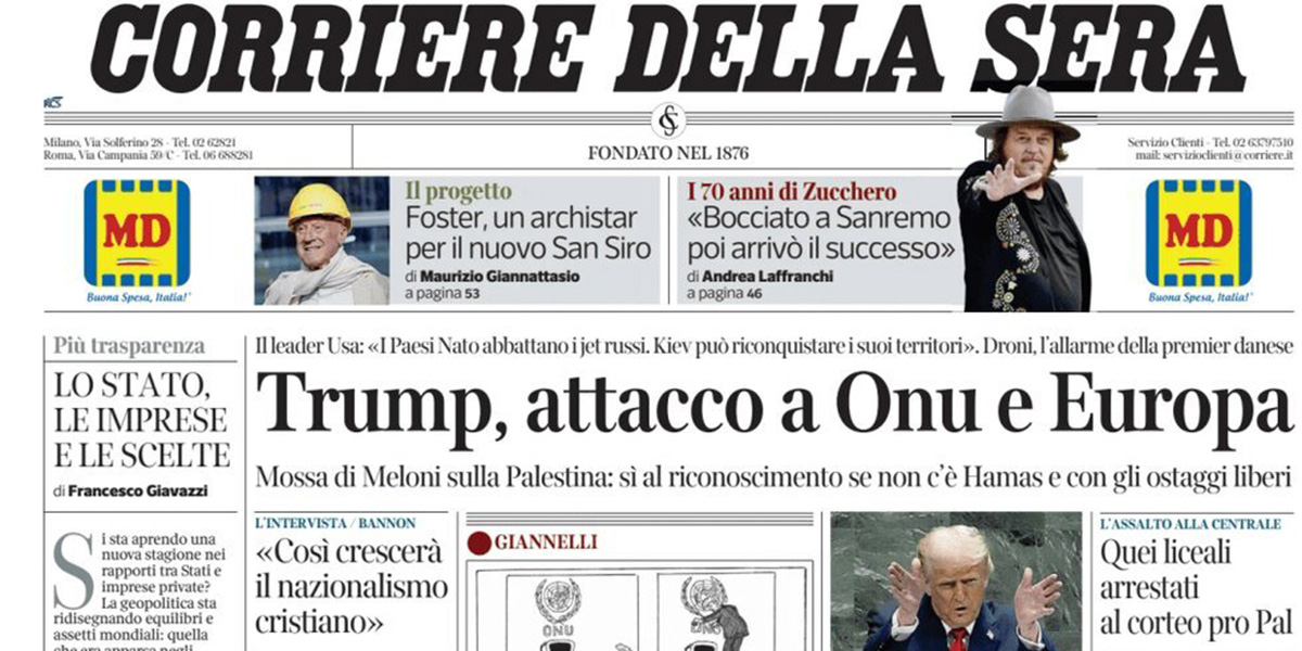 Le prime pagine di oggi