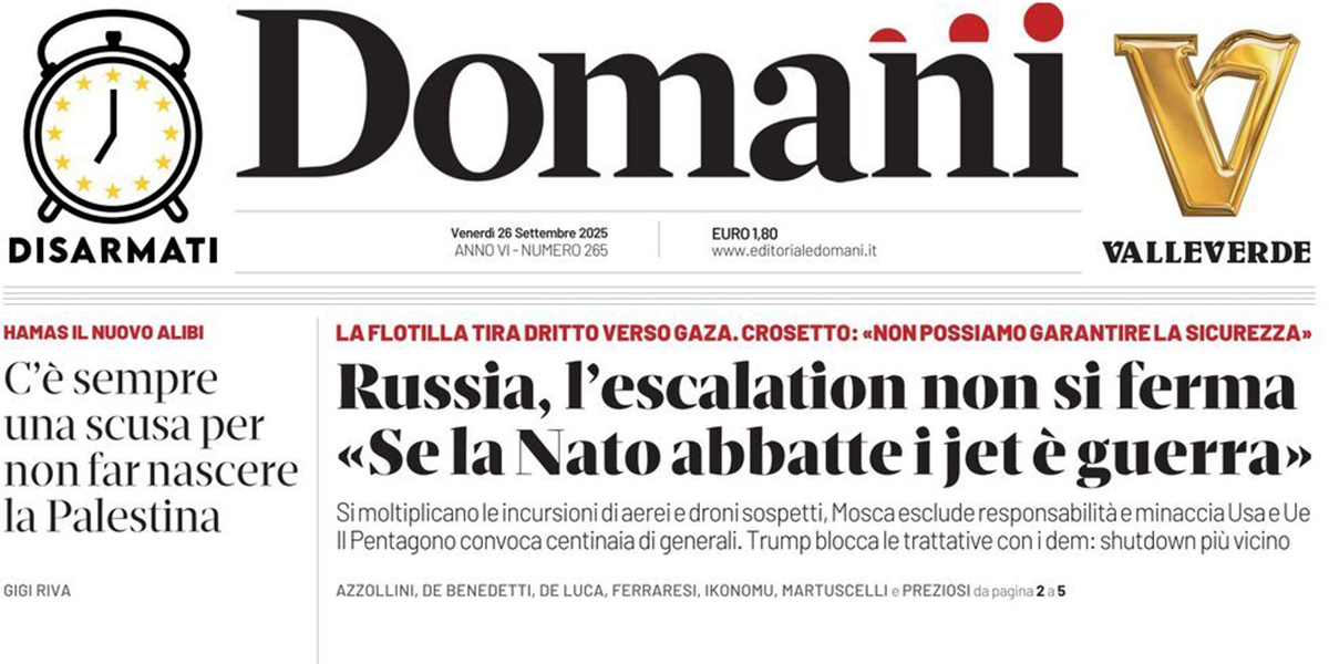Le prime pagine di oggi