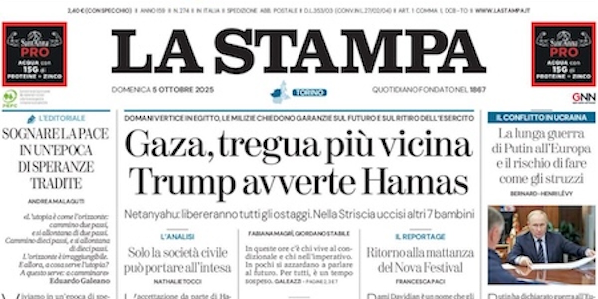 Le prime pagine di oggi